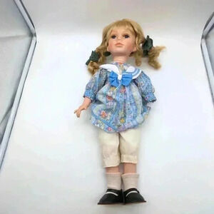 Duck House Heirloom Dolls numbered Porcelain Doll Golden Curls 16 inch